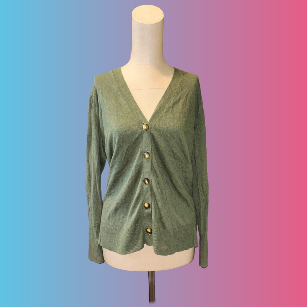LOFT Olive Knit Cardigan